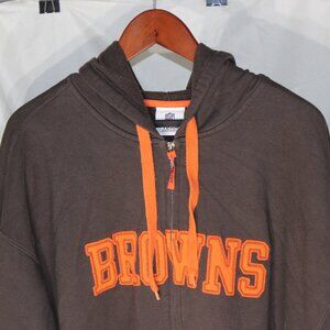 NFL Brown and Orange Zip Up Hoodie